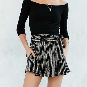 Silence + Noise high waist striped shorts